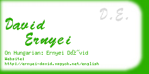 david ernyei business card